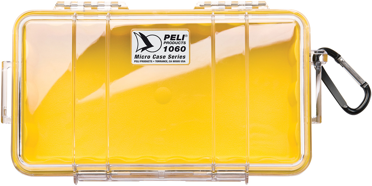 PELI™ MicroCase 1060, transparent mit gelber Auskleidung NF