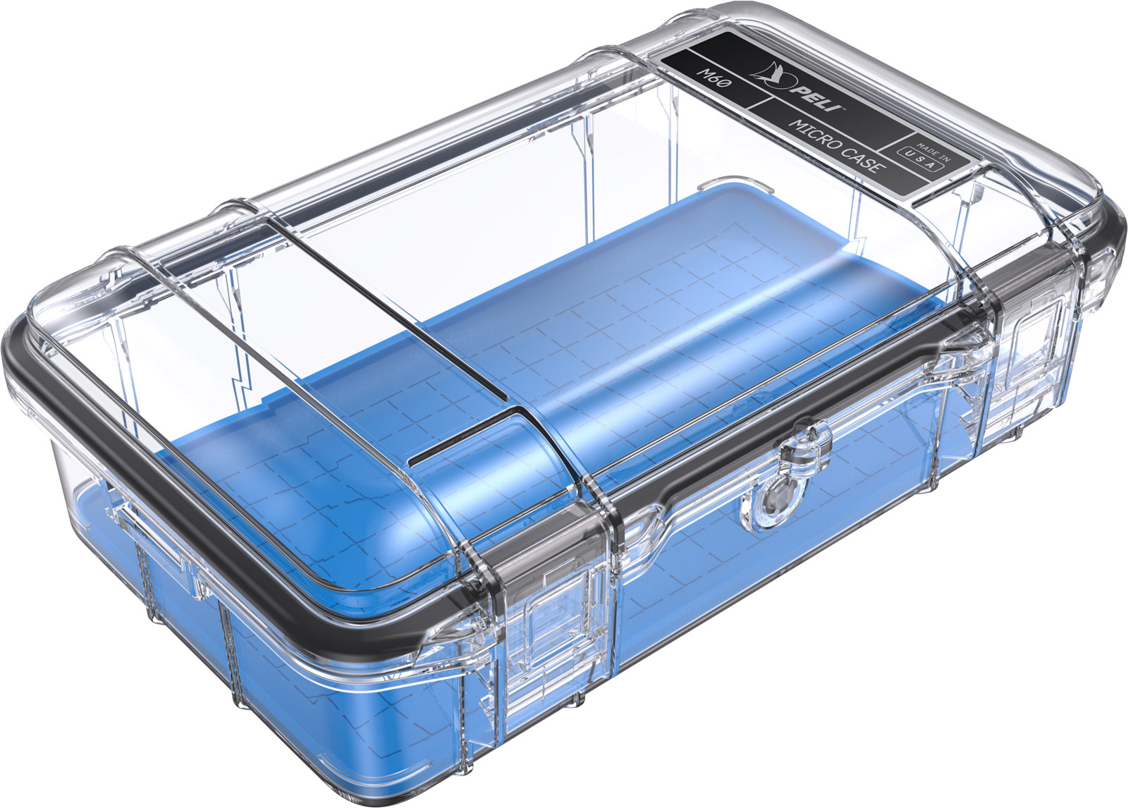 PELI™ MicroCase M60, transparent mit blauer Auskleidung NF
